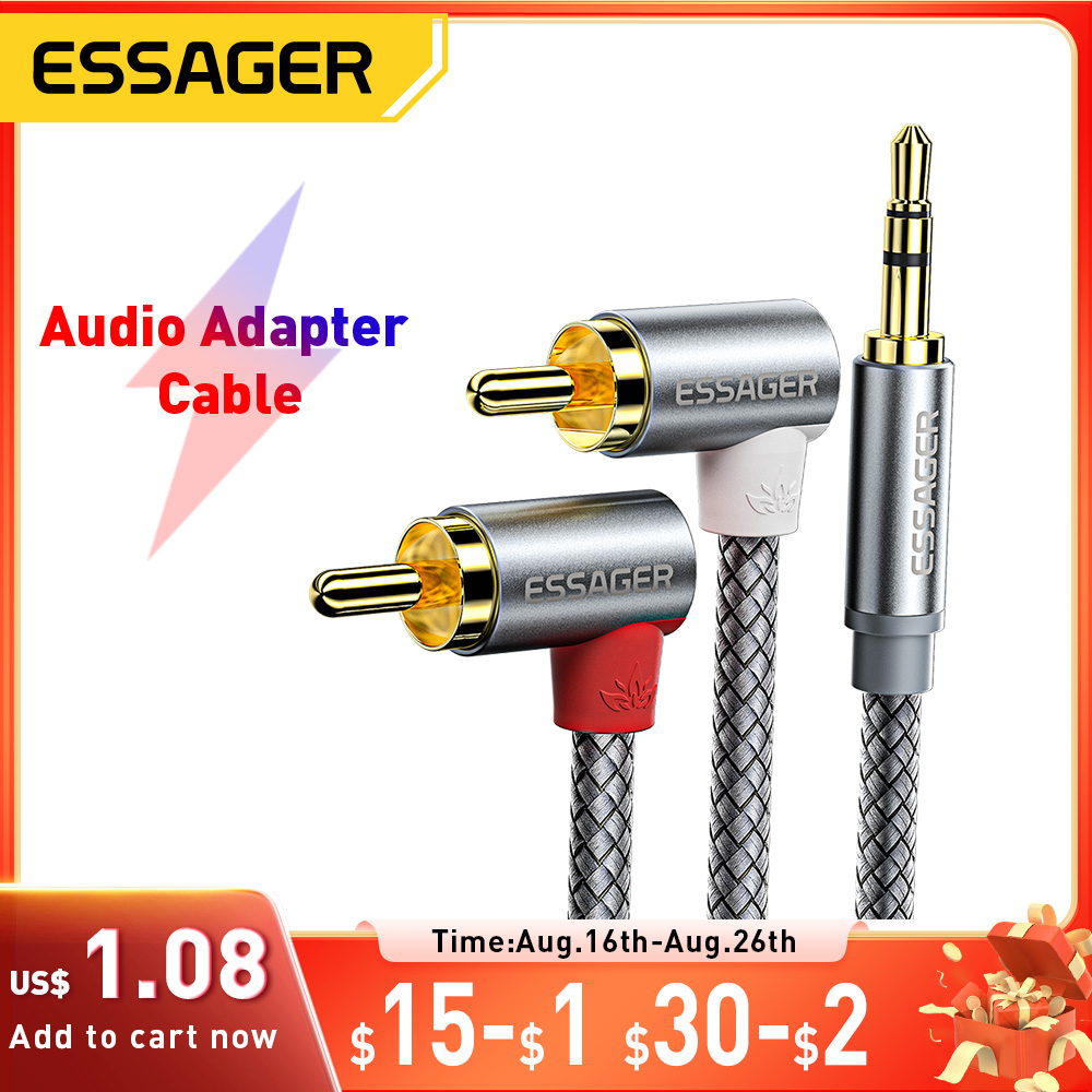 Home Cinema App - Essager 90 ° Cable estéreo de