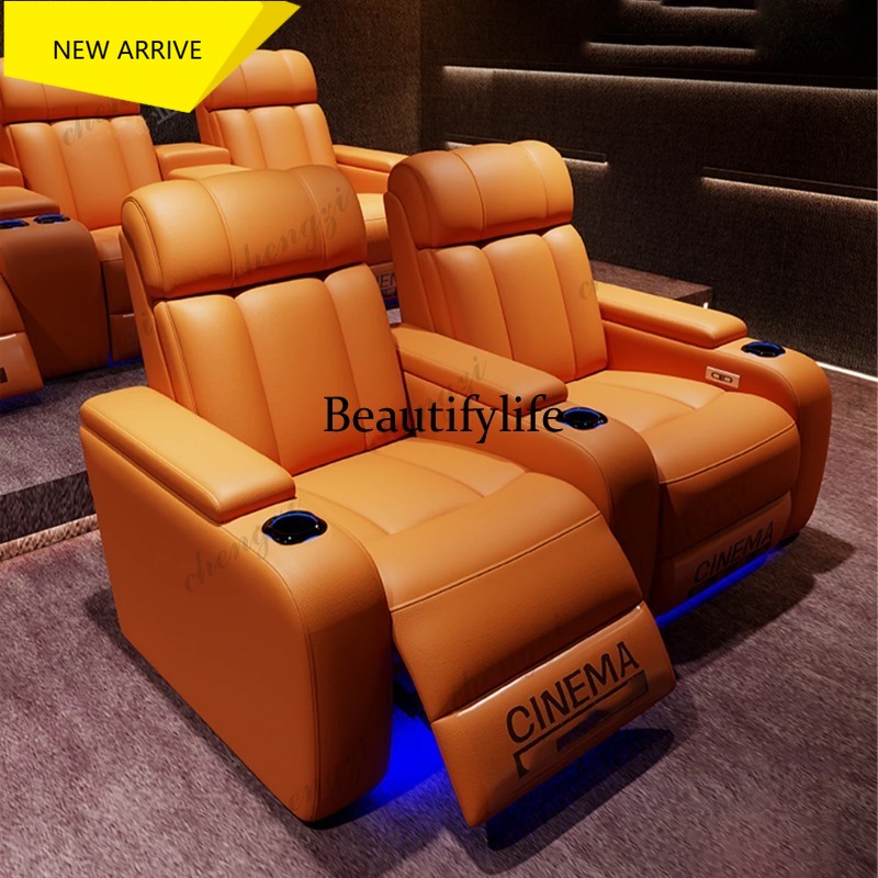 Home Cinema Luxury - Sillones Reclinables Eléctricos de Cuero Genuino