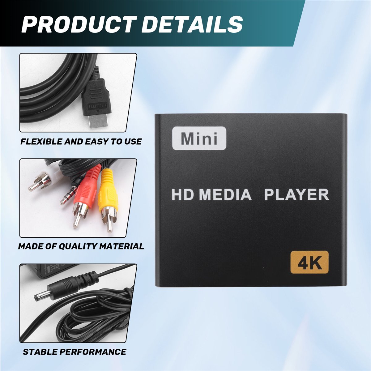 4K Media Player - Reproductor multimedia A40I Mini 4K HDD,
