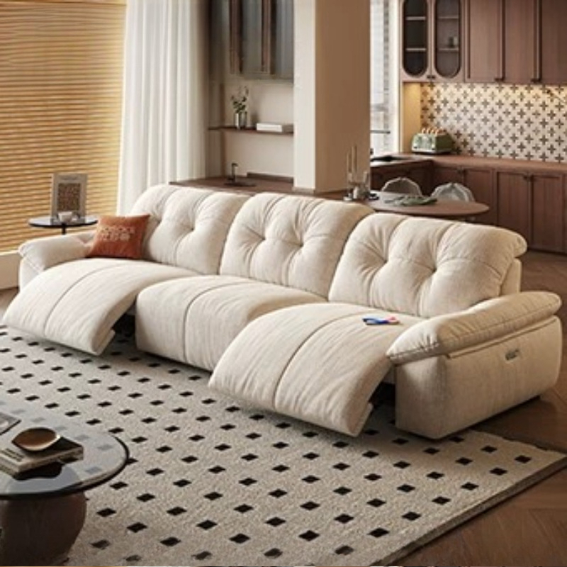 Home Cinema Room Design - Sofá Moderno Blanco Eléctrico Multifuncional, Sofá