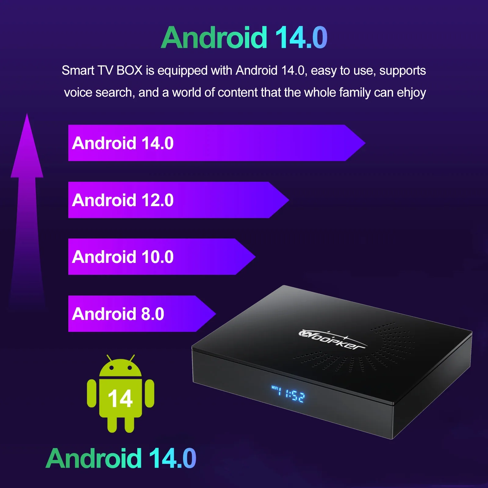 Woopker KW2 Android 14 TV Box  - Home Cinema Google reseña y precio