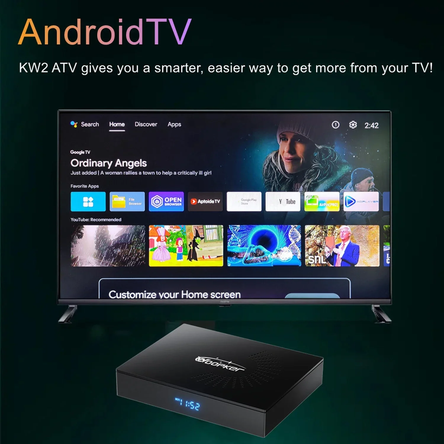 Woopker KW2 Android 14 TV Box  - Home Cinema Google reseña y precio