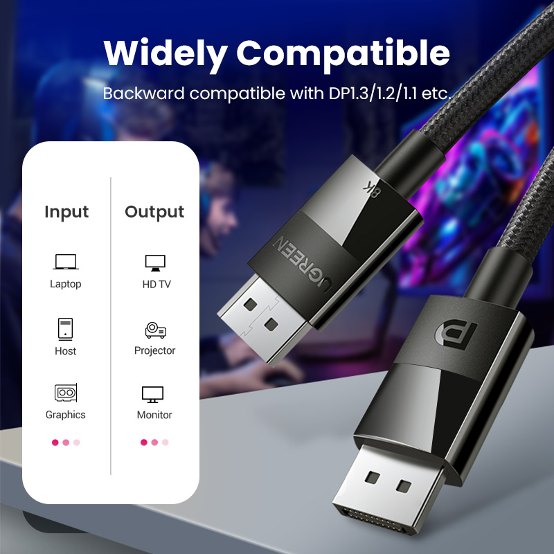 UGREEN-Cable DisplayPort 8K pa - Home Cinema Projector Xiaomi reseña y precio